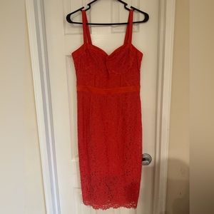 Express Lace Dress in Coral color